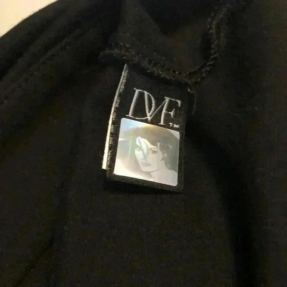 DVF classic day 2 nite trend casual little black 3/4 sleeve bodycon midi dress S - Picture 4 of 5